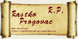 Rastko Progovac vizit kartica